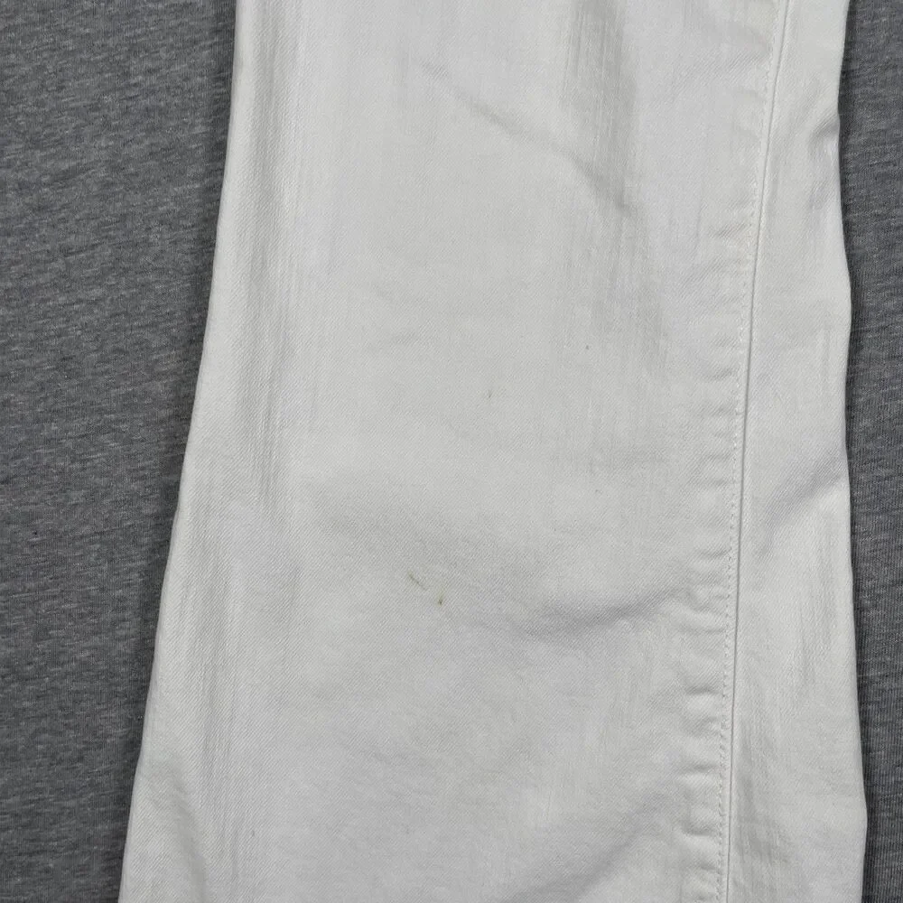 Pilcro And The Letterpress Jeans Womens 28 White Flared High Rise Stretch Denim